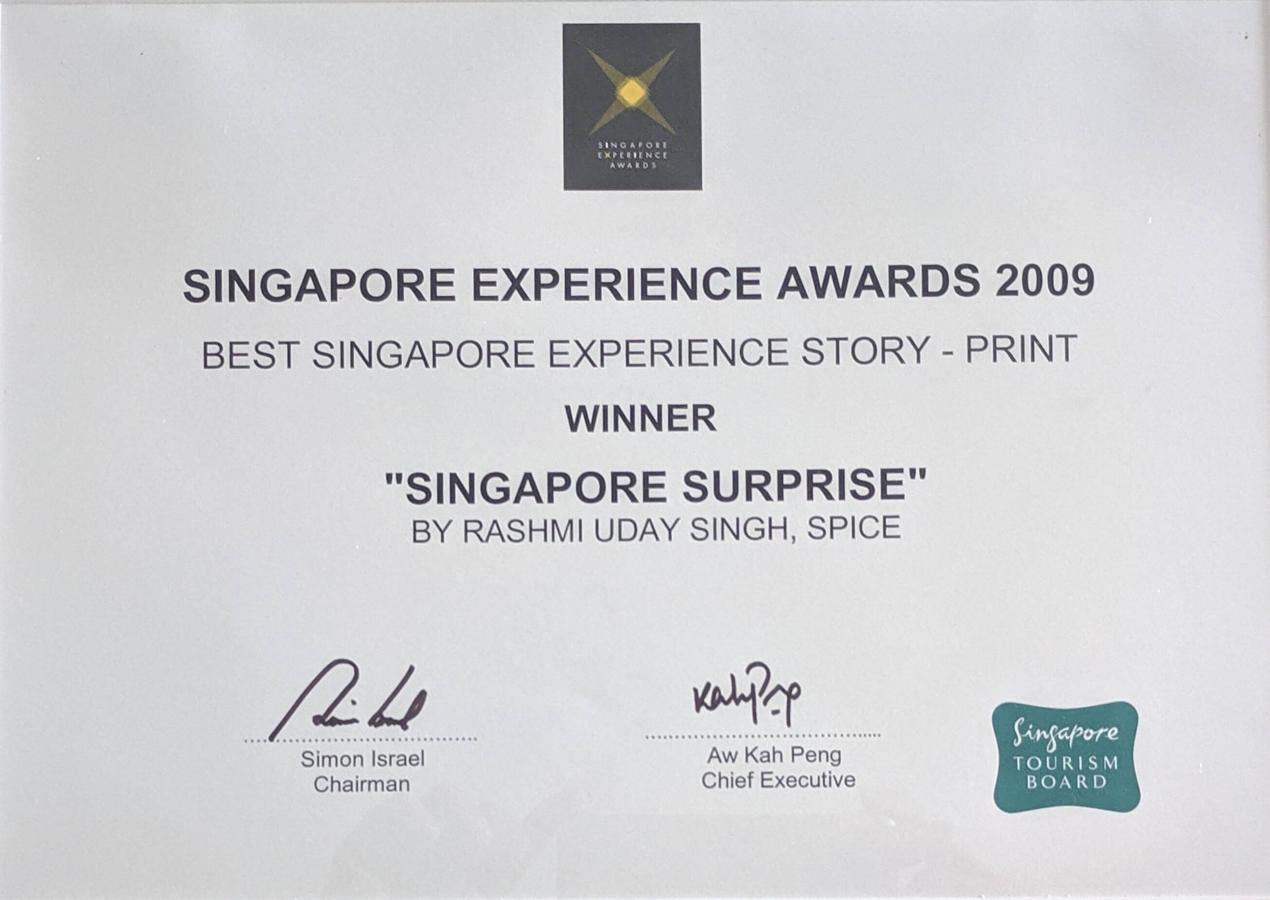 singapore experience award 2009
